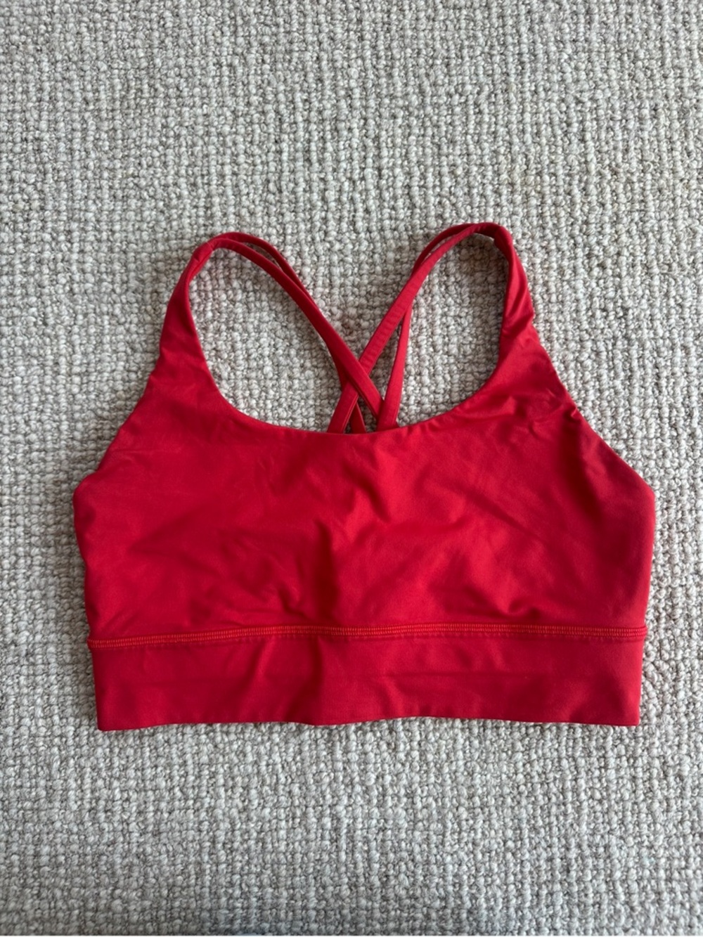 Lululemon red cross back sports bra